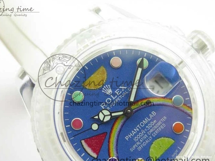 AAA Replica Watches Strap Fruit 3AF FreshLook 2620 Blue Submariner Phantomlab Rubber Transparent Dial Best Edition VR on White 1219